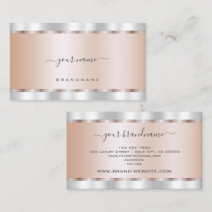 Glamourous Silver and Rose Gold Effect Professiona Business Card