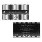 Glamourous Silver Black Sparkling Diamonds Initial