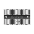 Glamourous Silver Black Sparkling Diamonds Initial