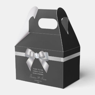 Glamourous Silver Bow & Ribbon House Warming Favour Box