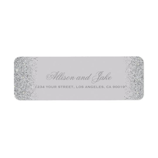 Glamourous Silver Glitter Address Labels