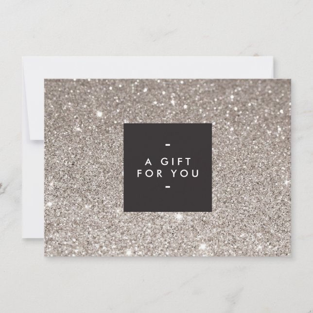 Glamourous Silver Glitter Modern Beauty Gift Card (Front)