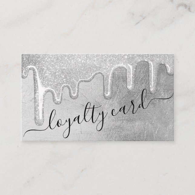 Glamourous Silver Thick Glitter Drips Loyalty (Front)