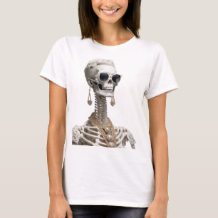 Glamourous skeleton wearing oversized sunglasses T-Shirt