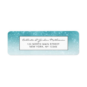 Glamourous Sparkly Aqua Blue Glitter Sequin Ombre