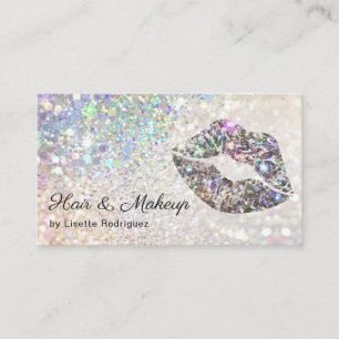 Glamourous Sparkly Glitter Lip Gloss Kiss Business Card