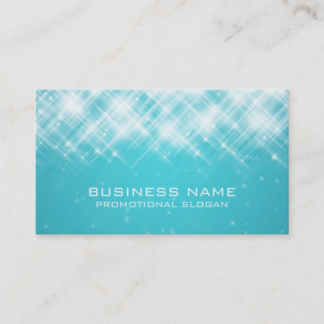 Glamourous Sparks Blue Business Card (Front)