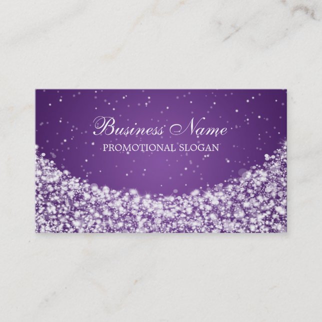 Glamourous Star Sparkle Purple Business Card (Front)