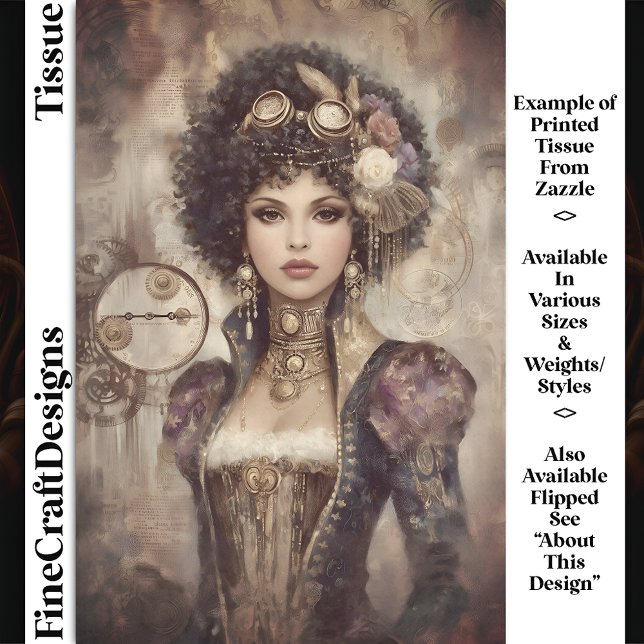 Glamourous Steampunk Woman DM2LF Decoupage Tissue Paper (Creator Uploaded)