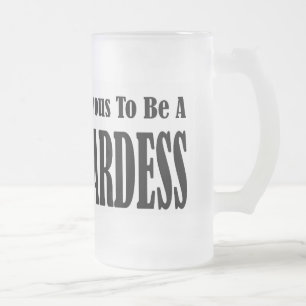 Glamourous Stewardess Frosted Glass Beer Mug