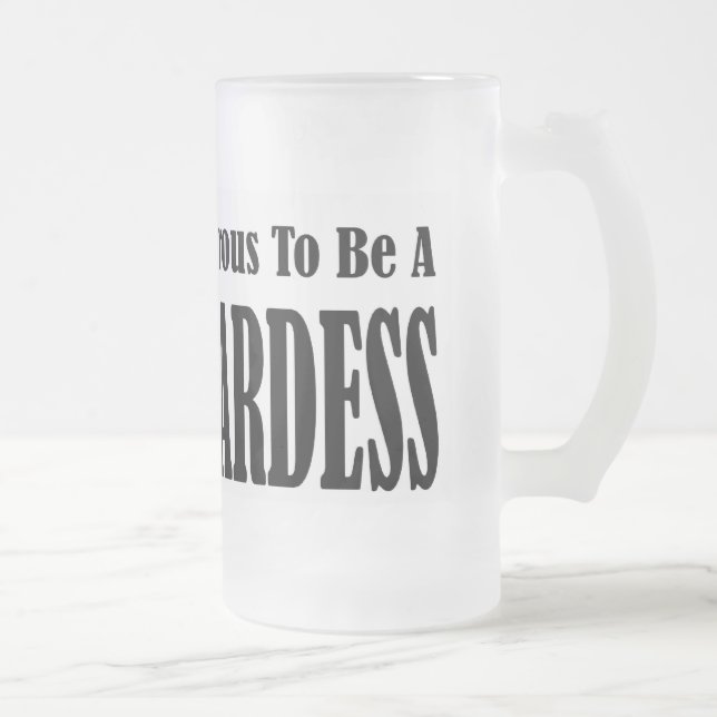 Glamourous Stewardess Frosted Glass Beer Mug (Right)