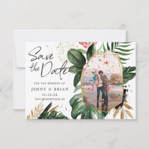 Glamourous Summer Greenery Photo Save the Date