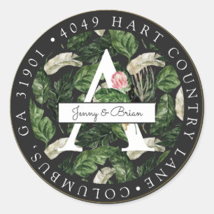 Glamourous Summer Greenery Return Address Sticker
