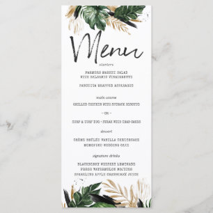 Glamourous Summer Greenery Tropical Wedding Menu