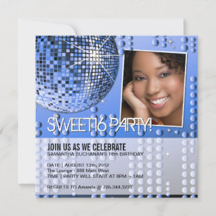 Glamourous Sweet Sixteen Disco Ball Invitation