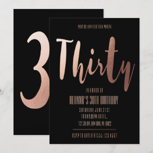 Glamourous, Thirty Birthday Invitations