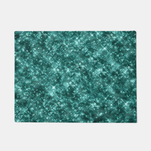 Glamourous Turquoise Sparkle Dots Elegant Chic Doormat