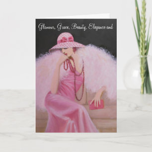 Glamourous Vintage Lady, Birthday Card