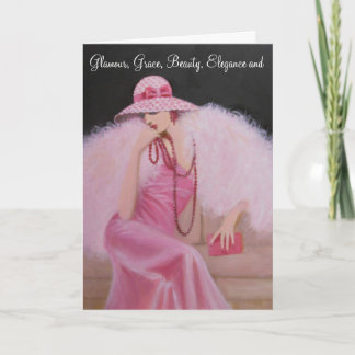 Glamourous Vintage Lady, Birthday Card