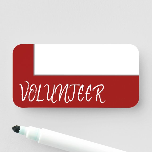 Glamourous "VOLUNTEER" Name Tag (In Situ)