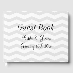 Glamourous wedding guest book with chevron pattern