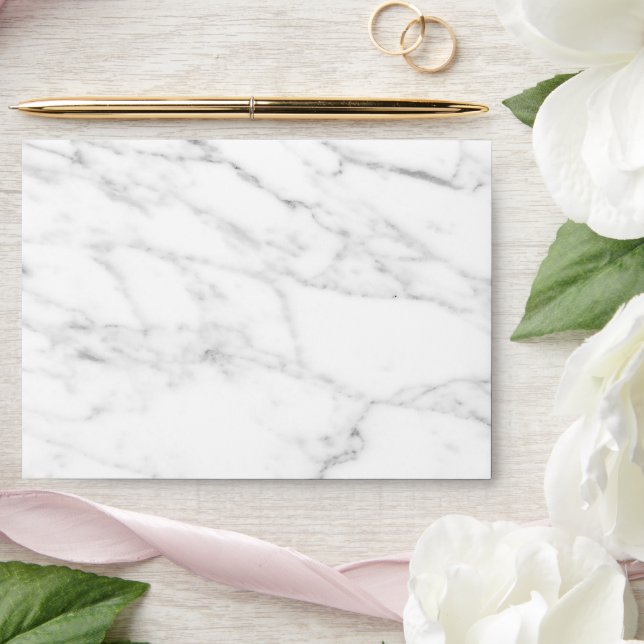 Glamourous wedding white marble stone custom liner envelope (Wedding)