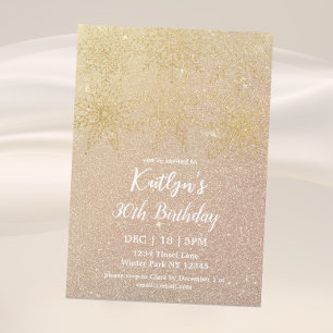 Glamourous Winter Glitter 30th Birthday  Invitation