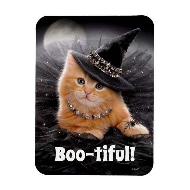 Glamourous Witch Kitten Magnet (Vertical)