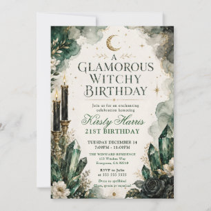 Glamourous Witchy 21st Birthday Invitation
