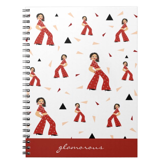 Glamourous woman pattern notebook (Front)