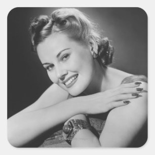 Glamourous Woman Square Sticker