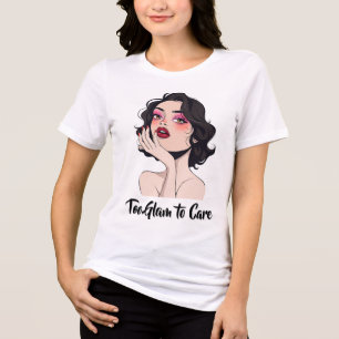 Glamourous Woman with Bold Makeup Tri-Blend Shirt