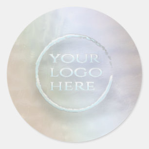 Glamourous YOUR LOGO iridescent  pearl holographic Classic Round Sticker