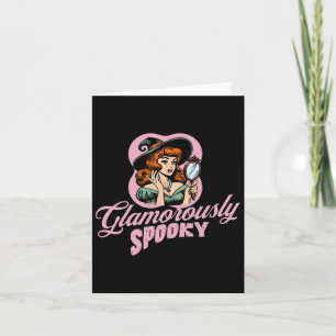 Glamourously Spooky Vintage Witch Retro Halloween  Card