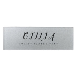 Glamour's Silver Beauty Salon Name Tag