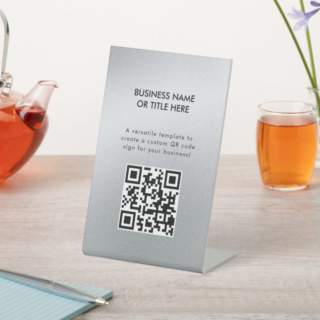 Glamour's Silver Beauty Salon Pedestal Sign (In SItu)