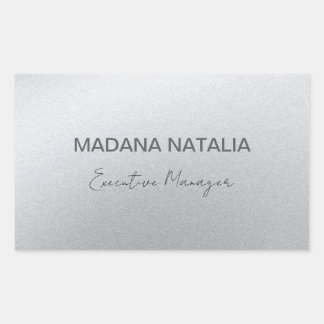 Glamour's Silver Beauty Salon Rectangular Sticker