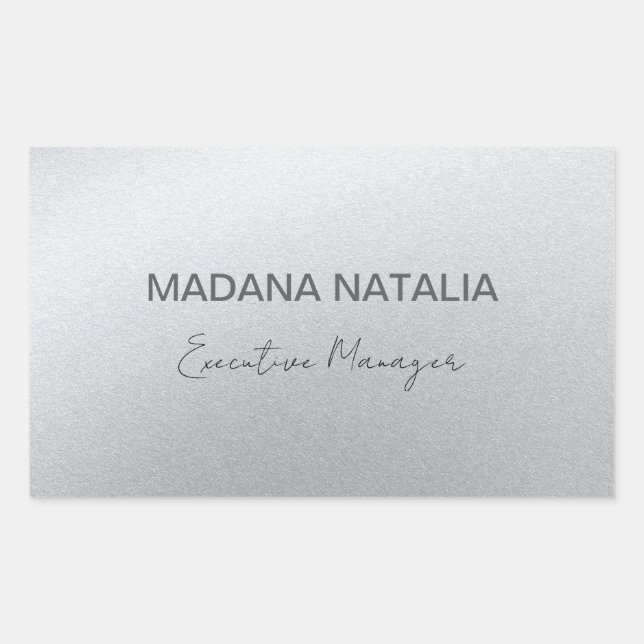 Glamour's Silver Beauty Salon Rectangular Sticker (Front)