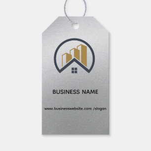 Glamour's Silver Black and White Real Estate Gift Tags