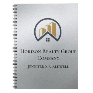 Glamour's Silver Black and White Real Estate Notebook