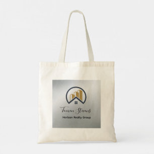 Glamour's Silver Black and White Real Estate Tote Bag