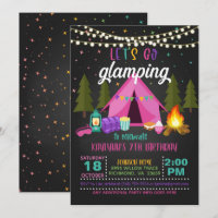 Glamping Birthday Invitation