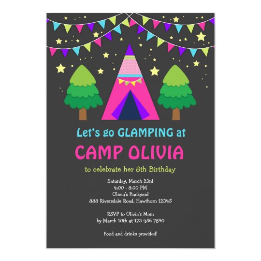 Glamping Birthday Invitation / Glamping Invitation