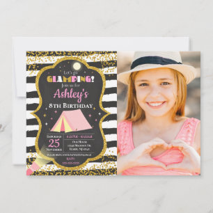 Glamping Birthday Party Invitation / Girls Camping
