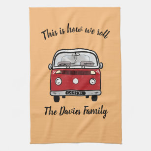 Glamping Camper accessories this is how we roll Tea Towel