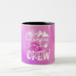 Glamping Camping Camper Typo Art  Two-Tone Coffee  Two-Tone Coffee Mug