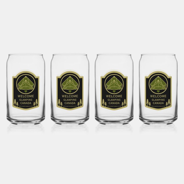 Glamping Canada Business Can Glass (Front)