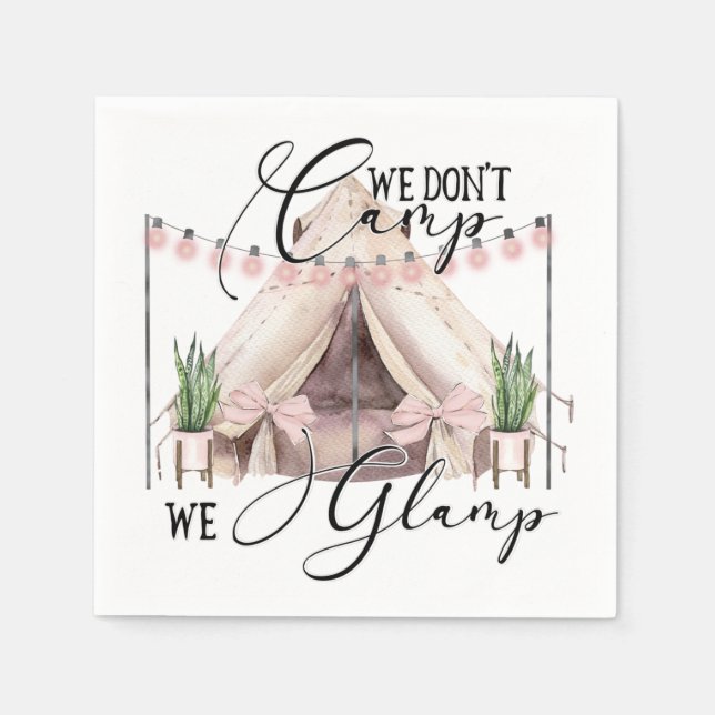 Glamping  classic round sticker napkin (Front)