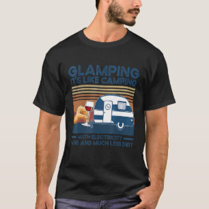 Glamping Definition Glamper Women Men Wine  Campin T-Shirt