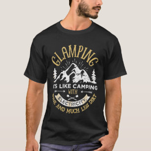 Glamping Definition Glamper Women Wine Funny Camp T-Shirt